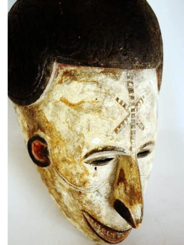 Masque facial de danse, polychrome en cimier agbobo mwo  Peuple IGBO (IBO)  Nigeria